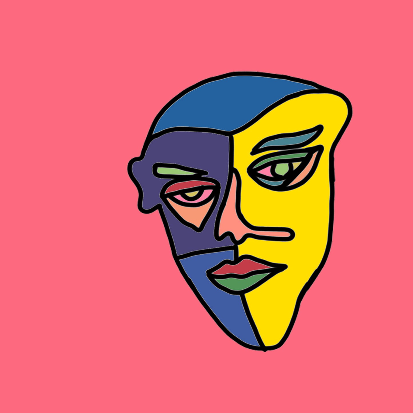 Shani Krebs Print | Face Depth - Watermelon