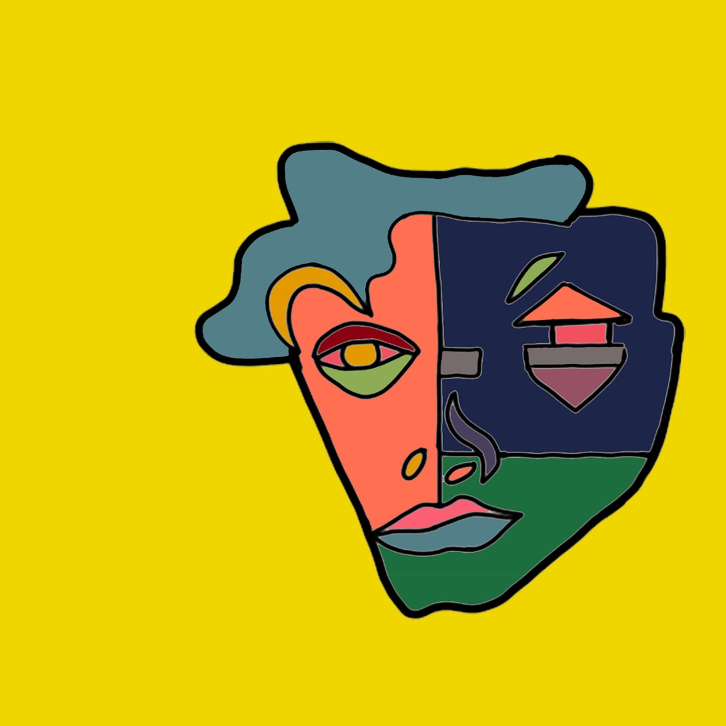 Shani Krebs Print | Face Chilled - Yellow