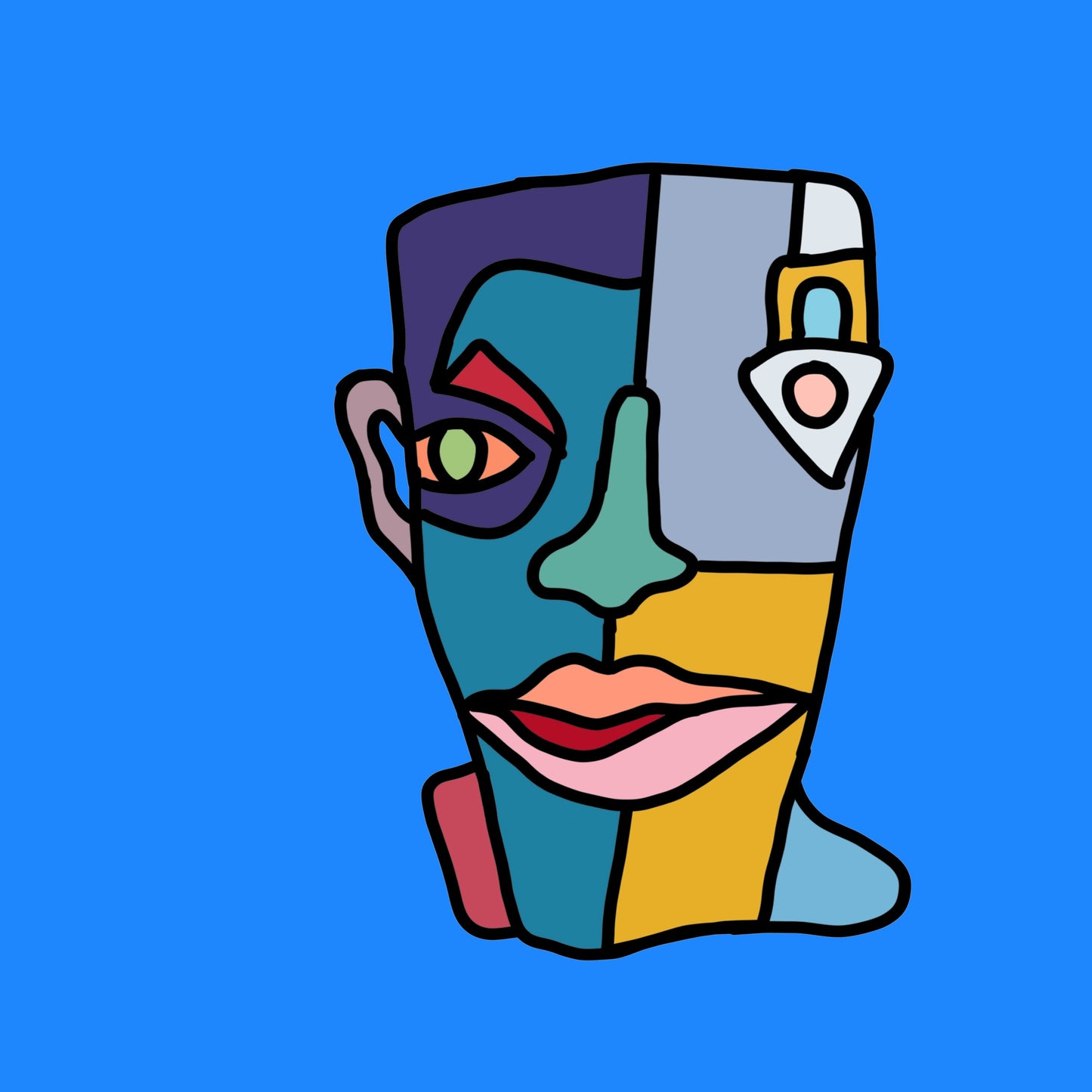 Shani Krebs Print | Face Funk - Blue