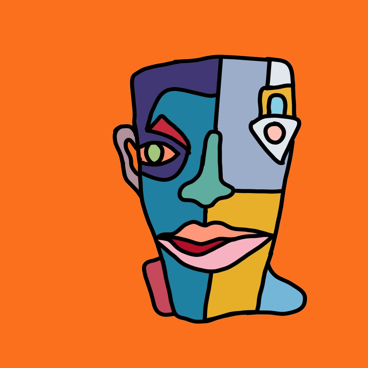 Shani Krebs Print | Face Funk - Orange