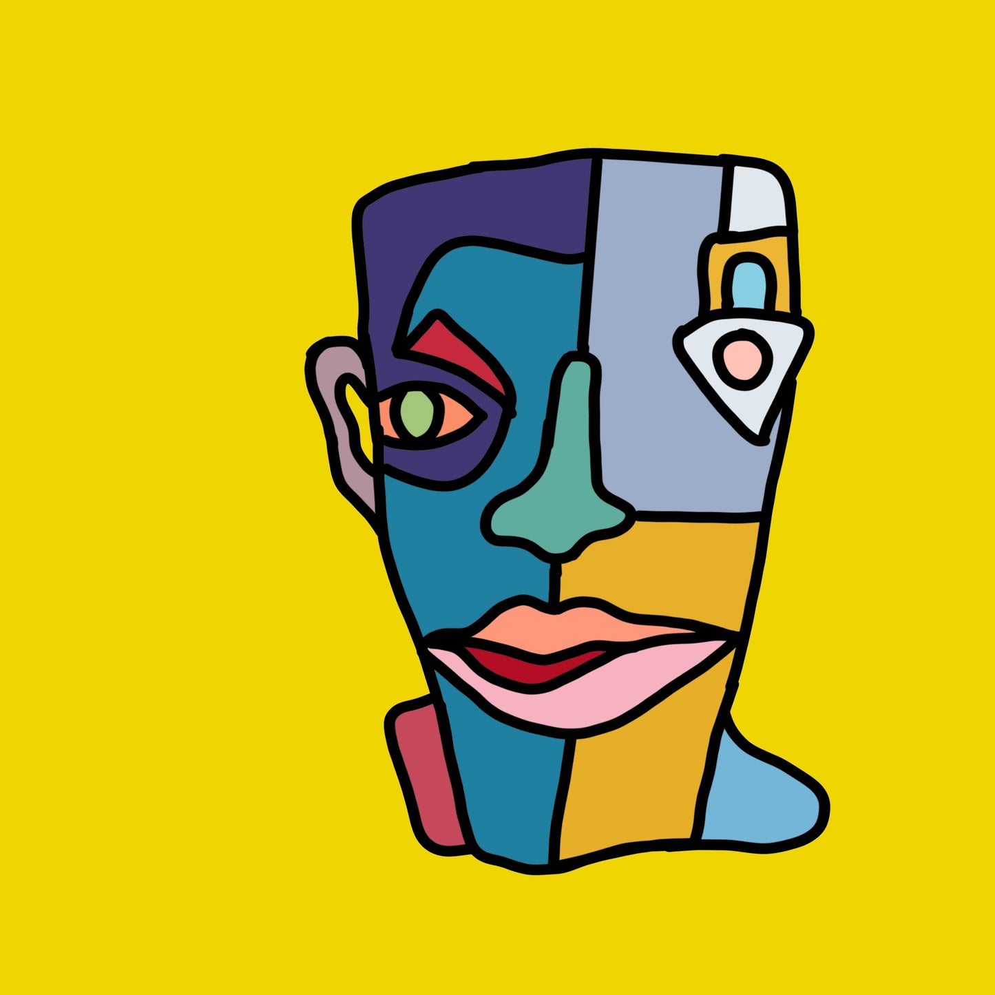 Shani Krebs Print | Face Funk - Yellow