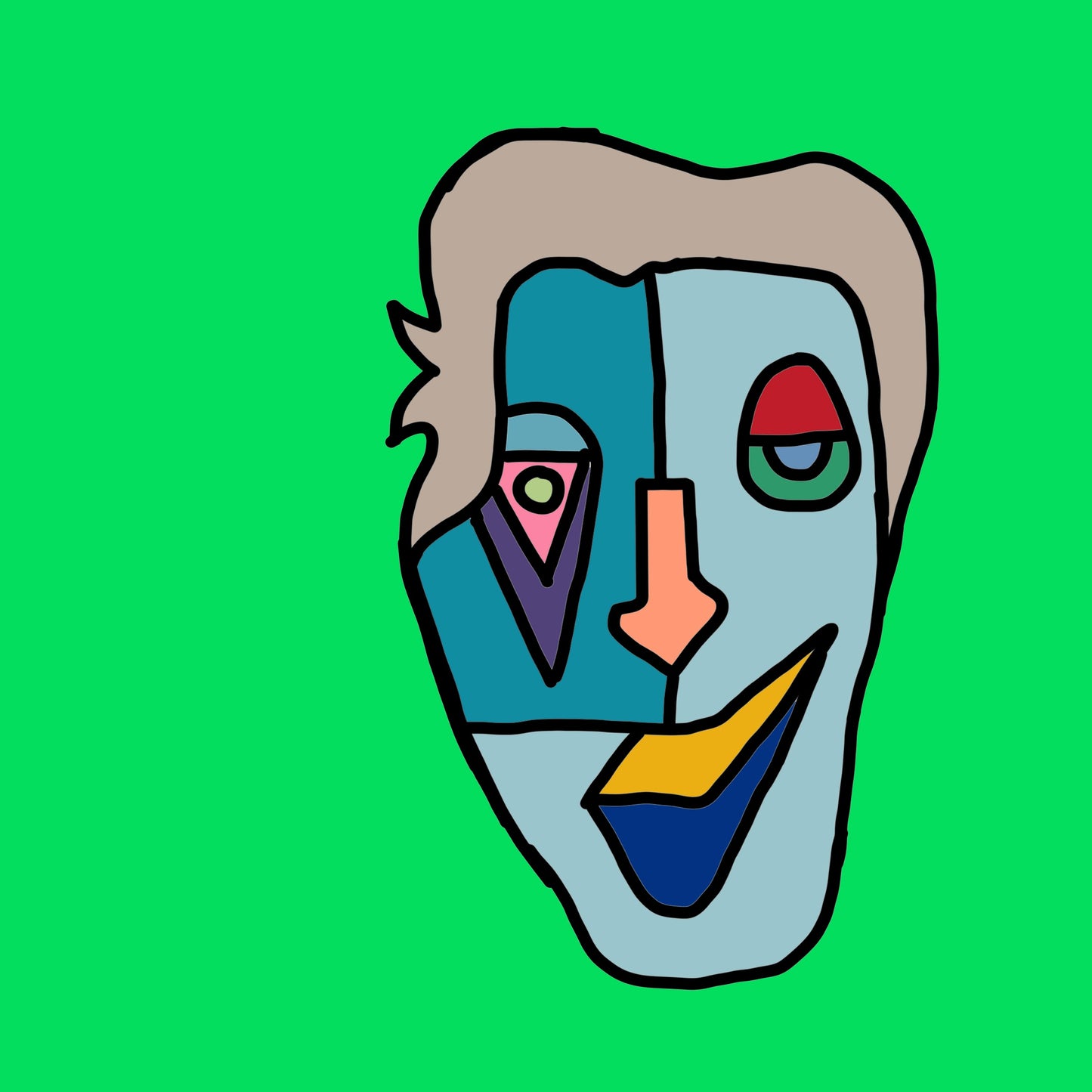Shani Krebs Print | Face Happy - Green