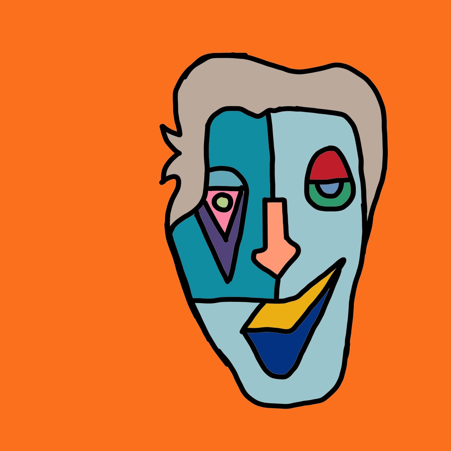 Shani Krebs Print | Face Happy - Orange