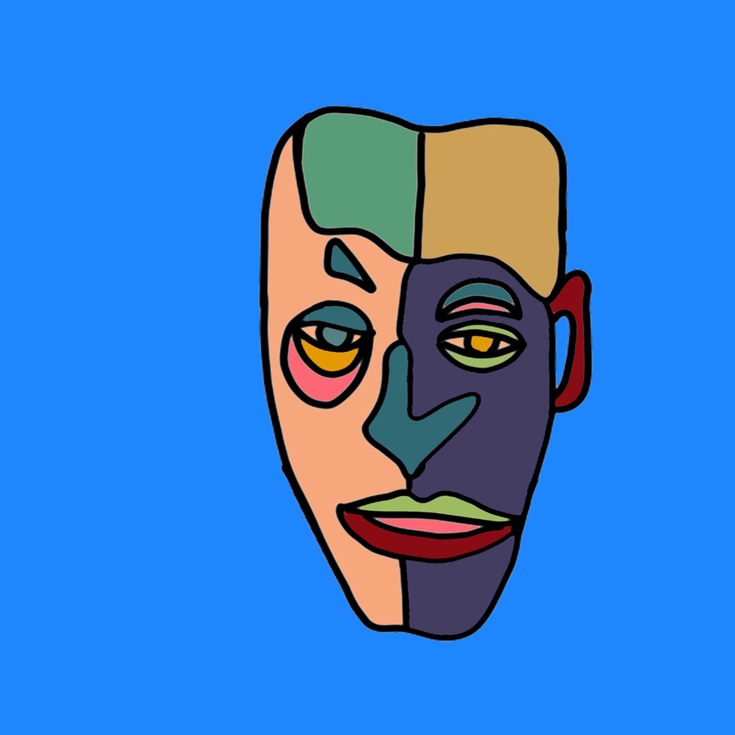 Shani Krebs Print | Face Howzit - Blue