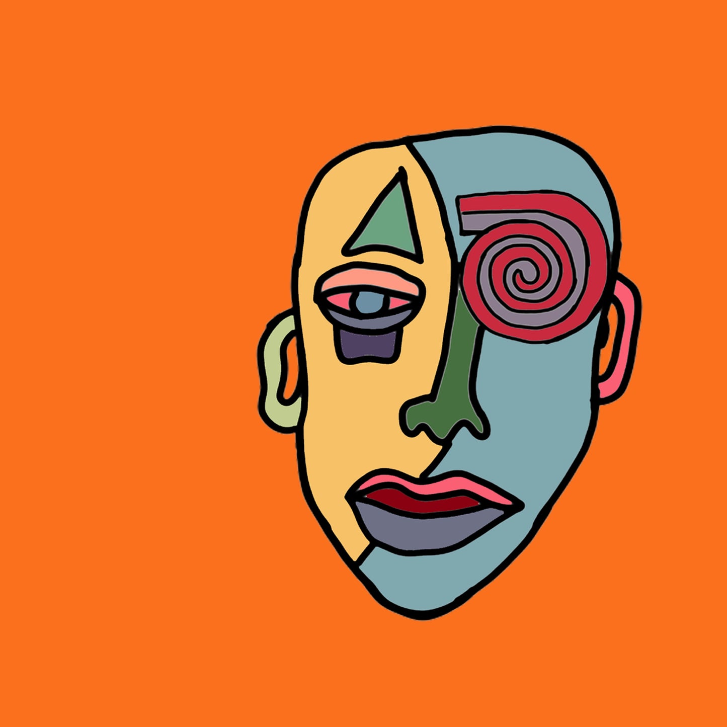 Shani Krebs Print | Face Transcend - Orange