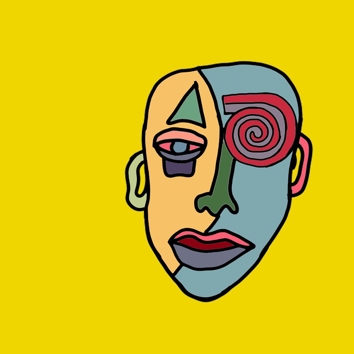 Shani Krebs Print | Face Transcend - Yellow