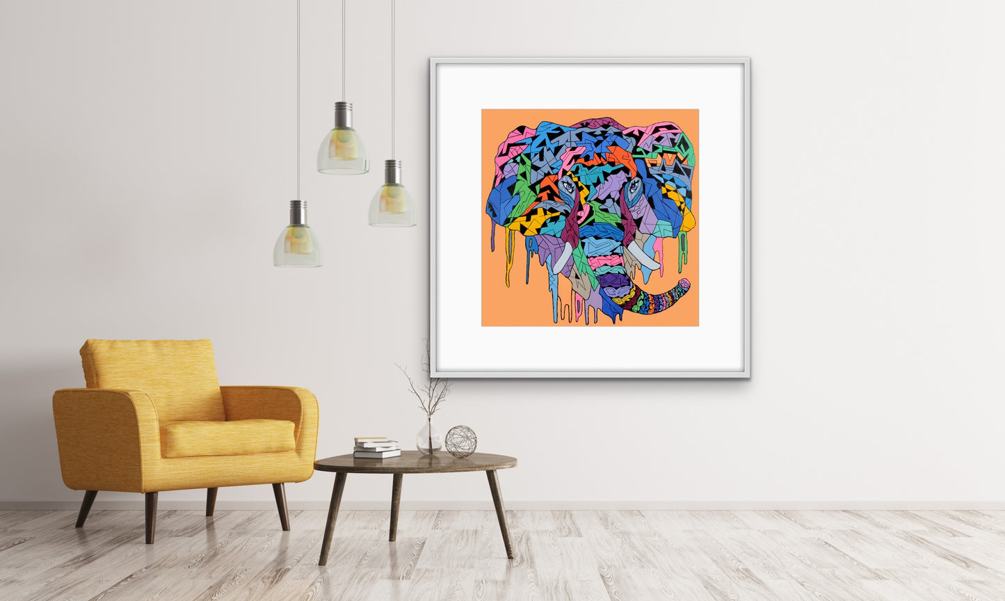 Shani Krebs Print | Elephant - Gold