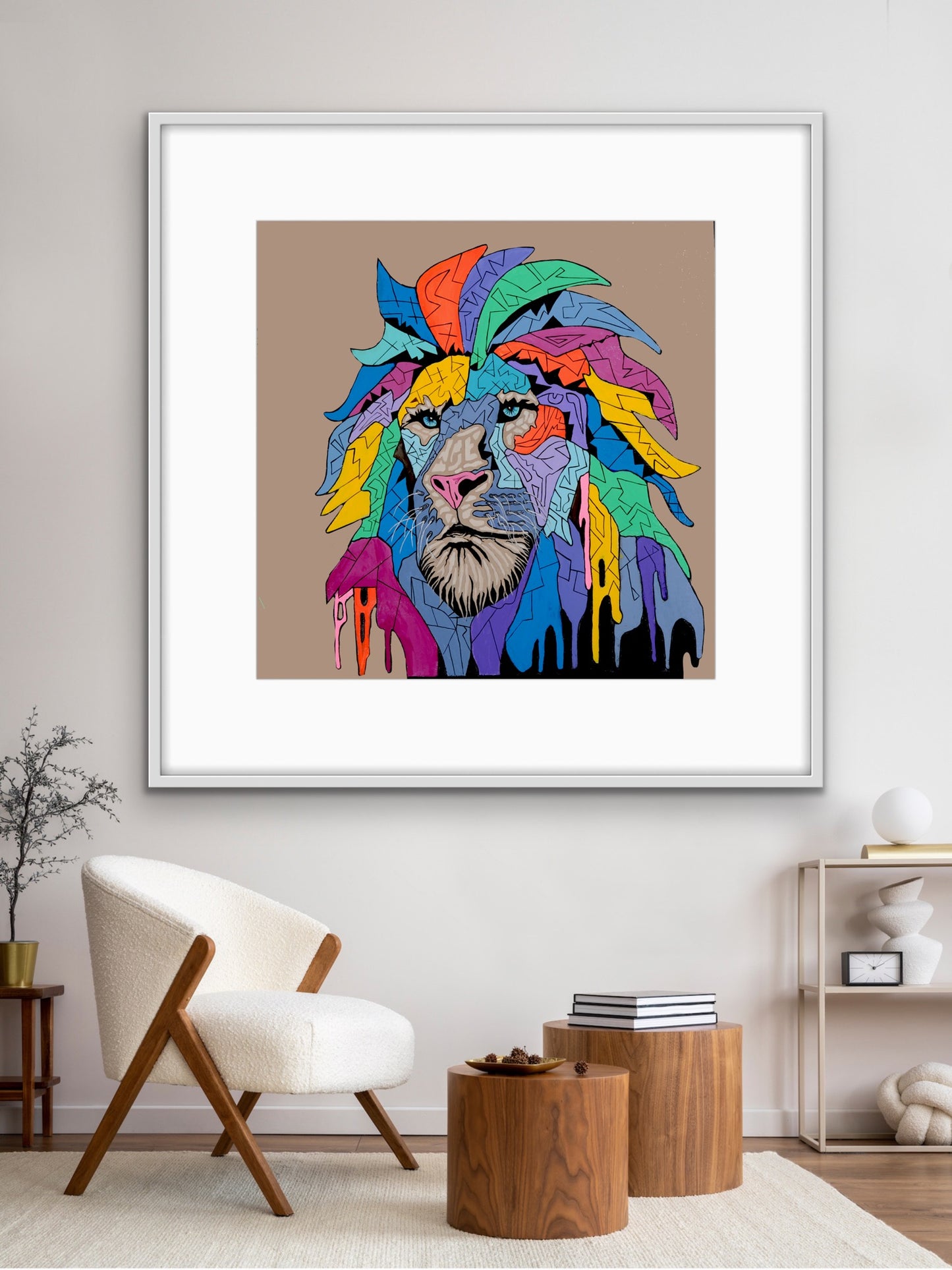 Shani Krebs Print | Lion - Tan