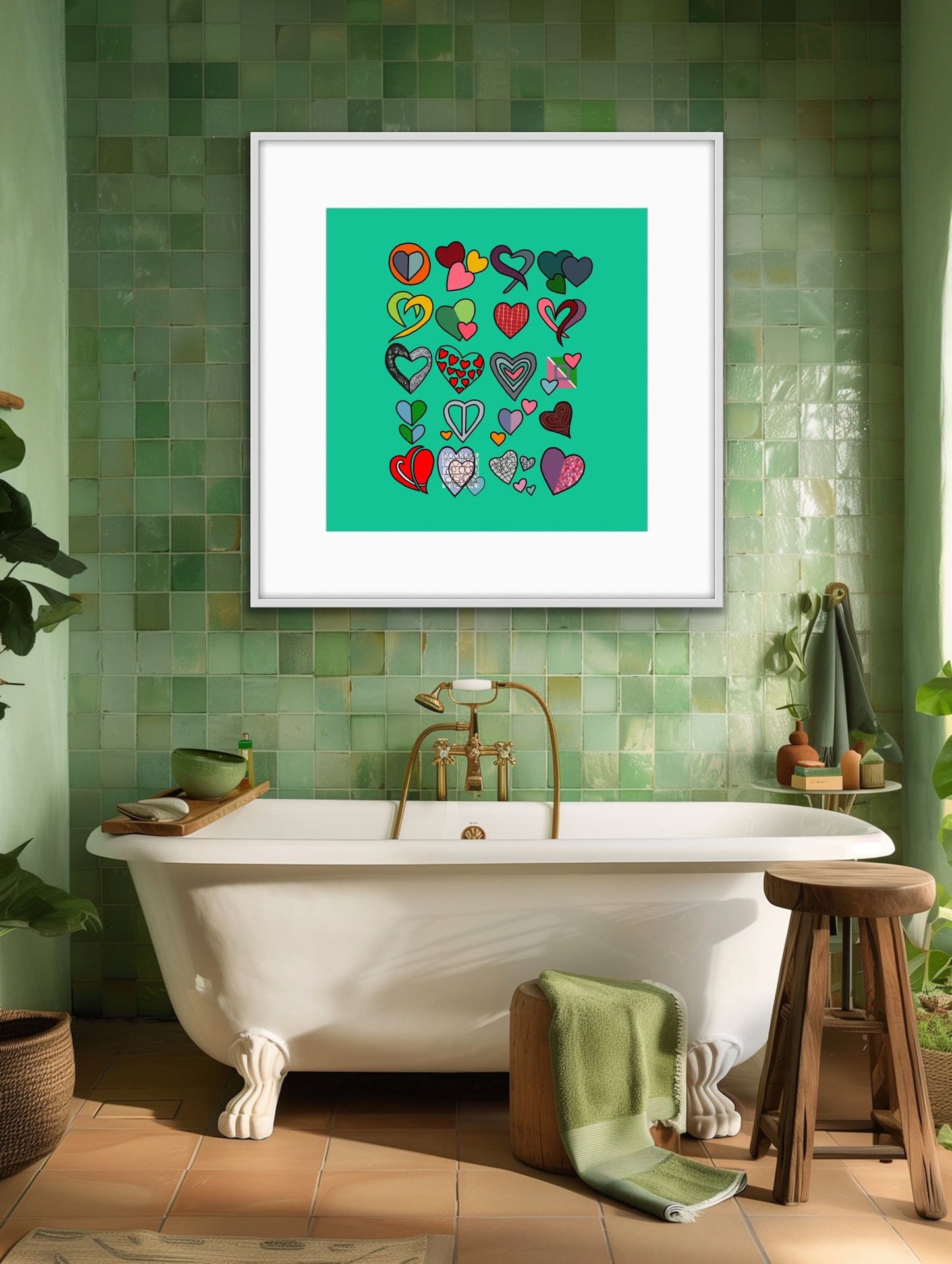 Shani Krebs Print | Hearts - Puerto Rico Green