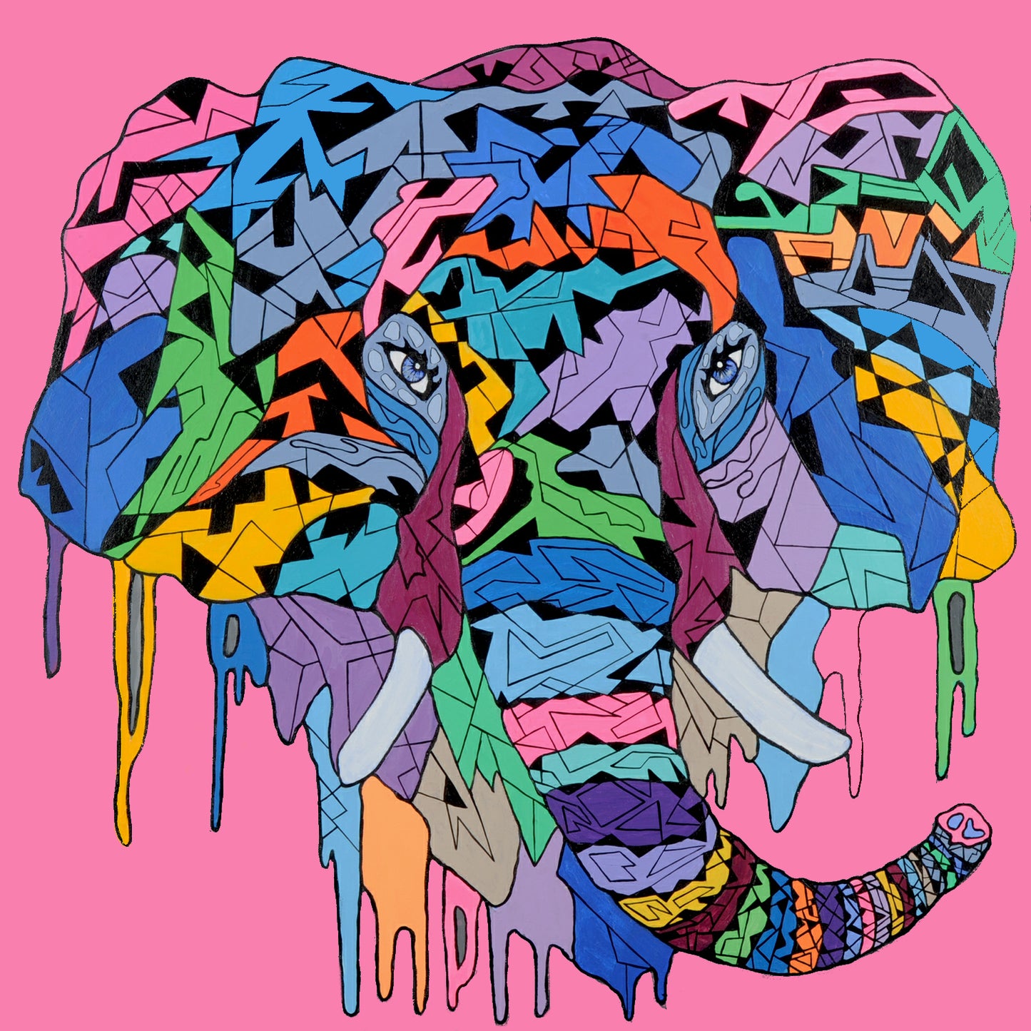 Shani Krebs Print | Elephant - PInk