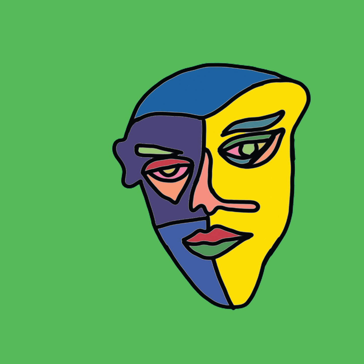 Shani Krebs Print | Face Depth - Green