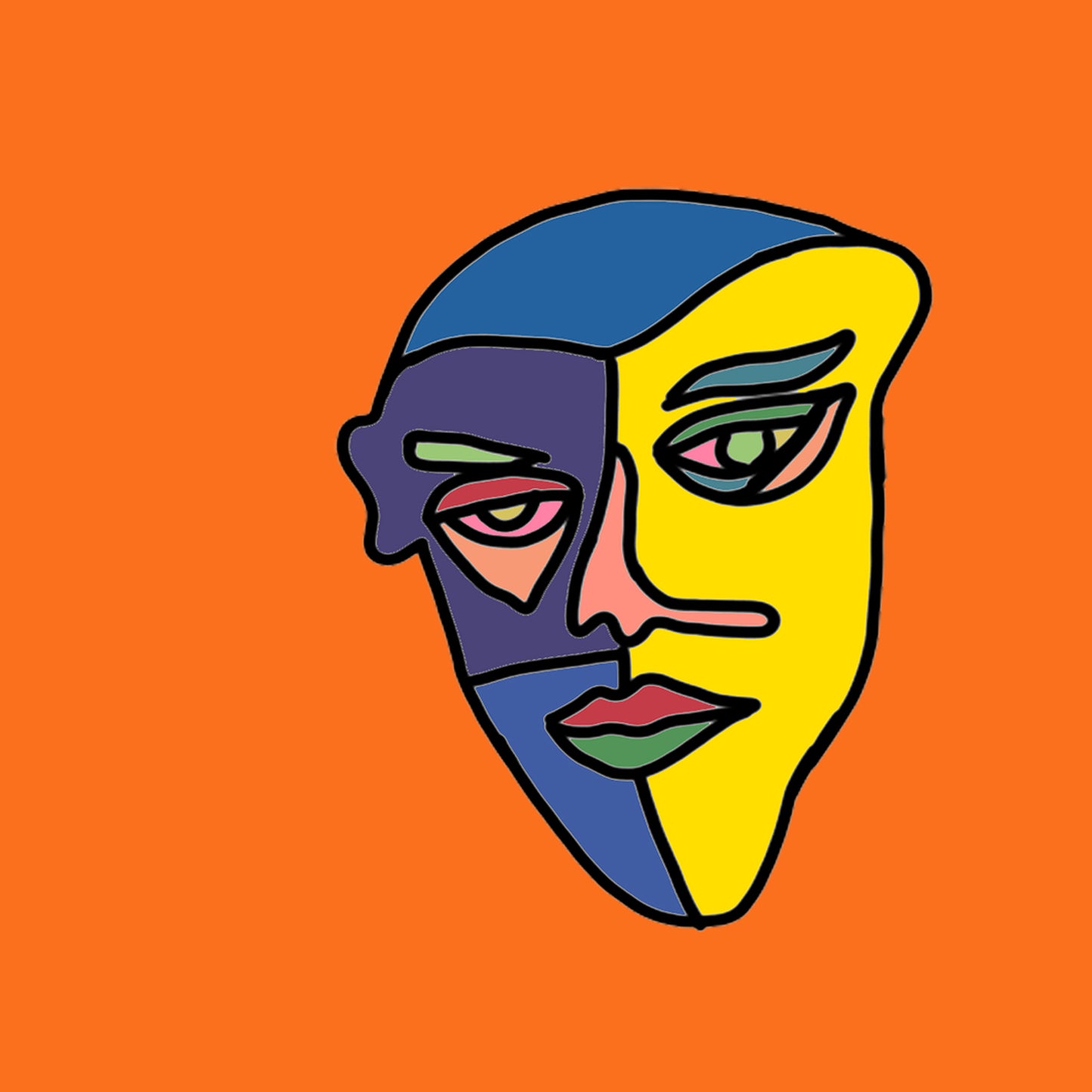 Shani Krebs Print | Face Depth - Orange