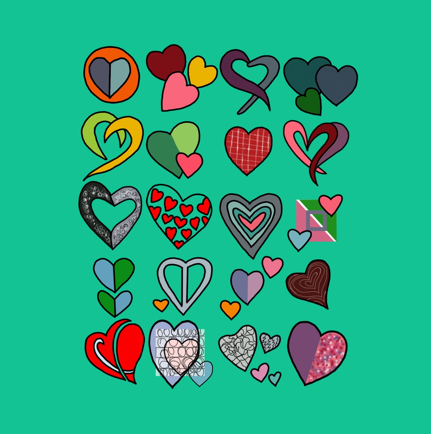 Shani Krebs Print | Hearts - Puerto Rico Green