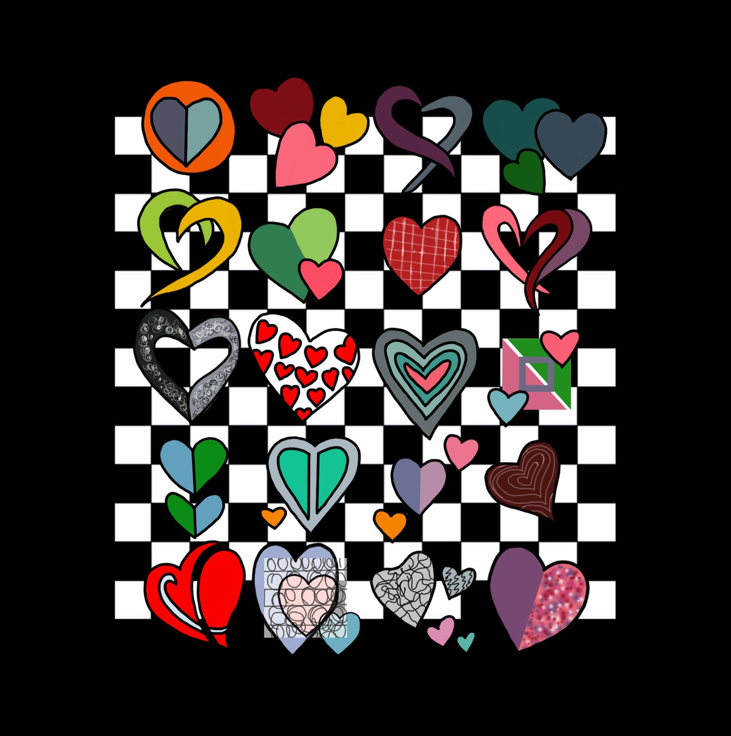Shani Krebs Print | Hearts - Checks
