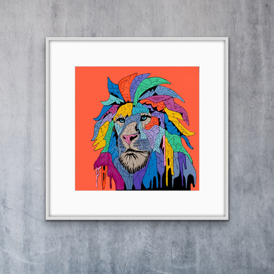 Shani Krebs Print | Lion - Dark Orange