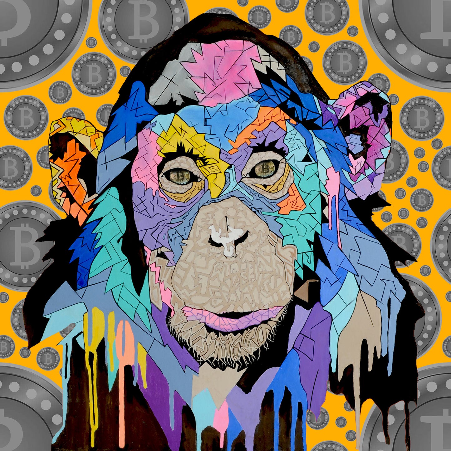 Shani Krebs Print | Bitcoin Munky - Mustard Yellow