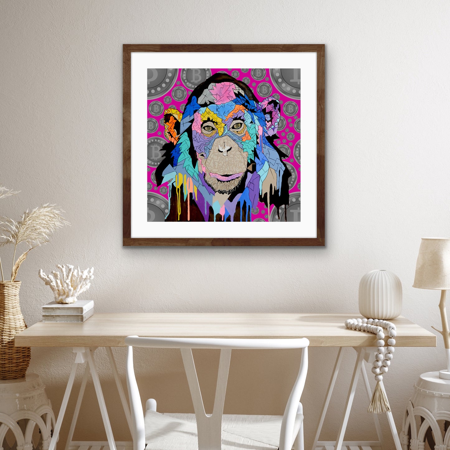 Shani Krebs Print | Bitcoin Munky - Magenta