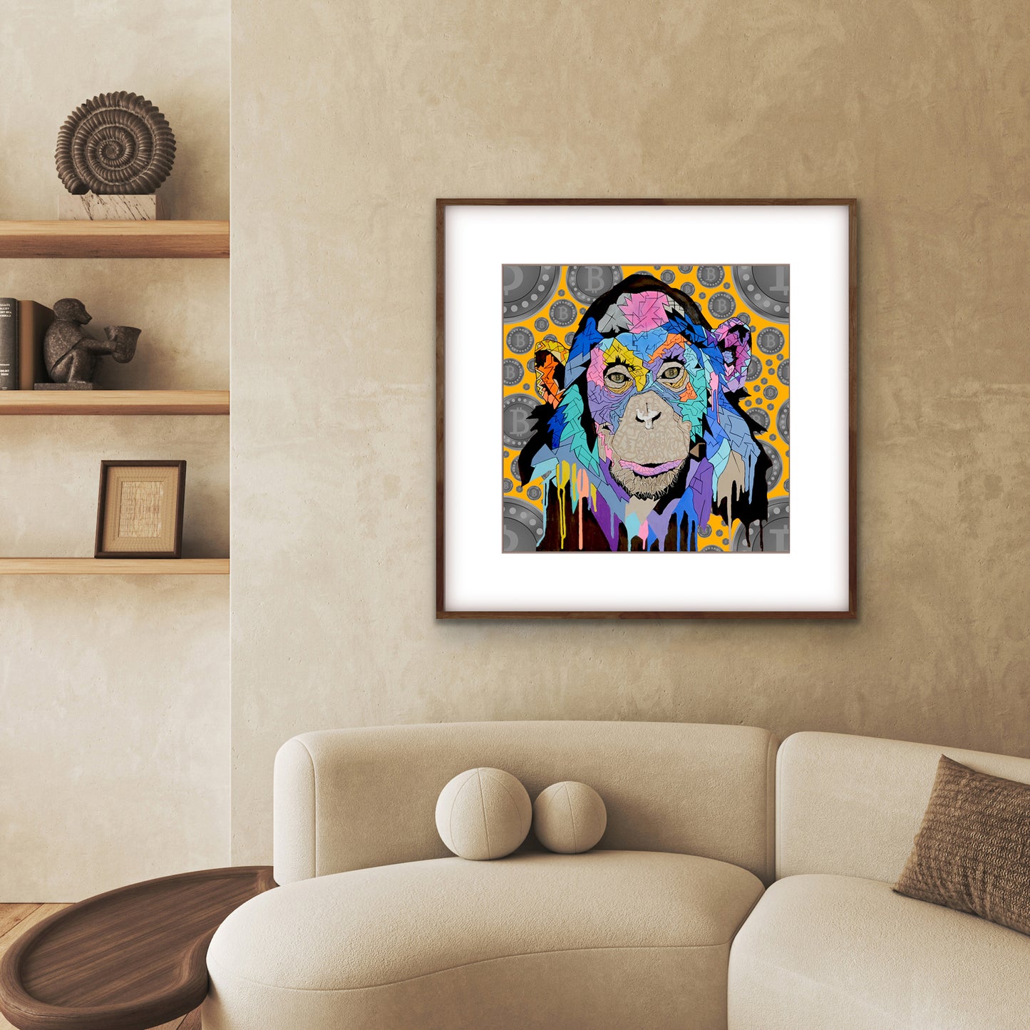 Shani Krebs Print | Bitcoin Munky - Mustard Yellow