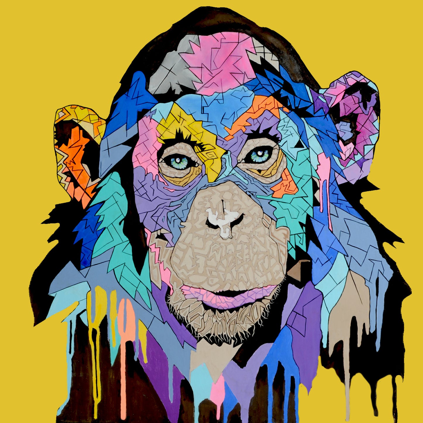 Shani Krebs Print | Munky - Mustard Yellow