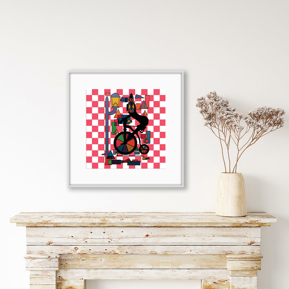Shani Krebs Print | Penny-Farthing - Check Watermelon
