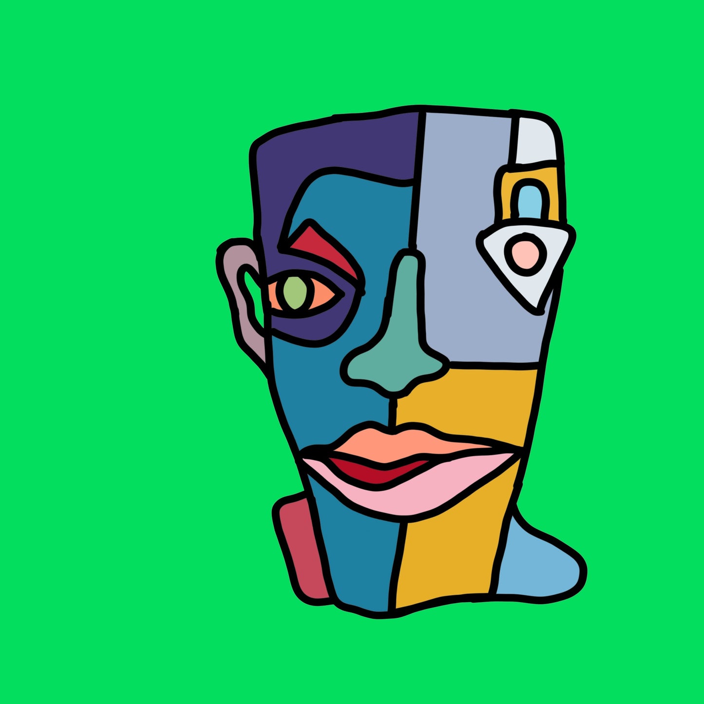 Shani Krebs Print | Face Funk - Green