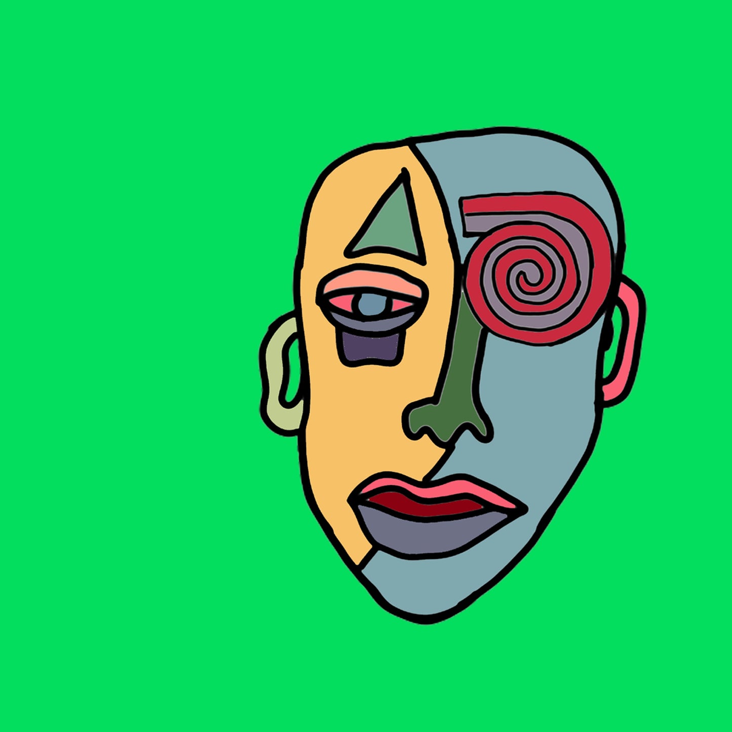 Shani Krebs Print | Face Transcend - Green