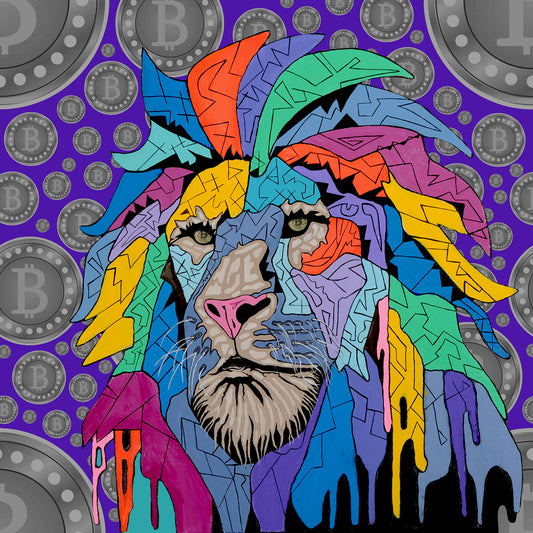 Shani Krebs Print | Bitcoin Lion - Purple