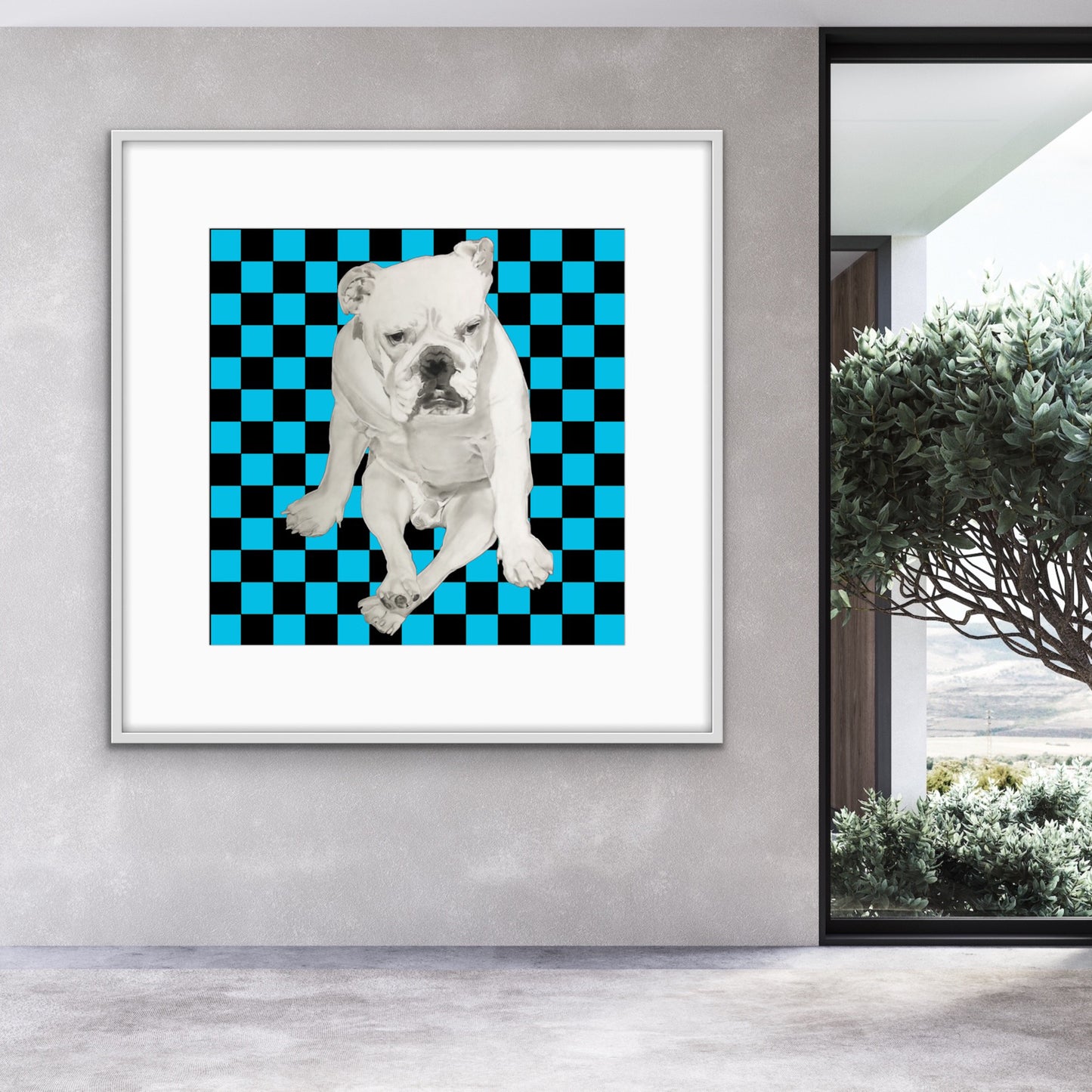 Shani Krebs Print | Bull Dog - Blue Checks