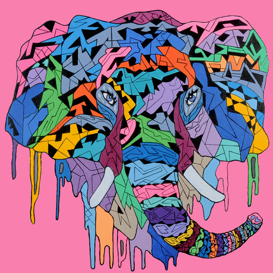 Shani Krebs Print | Elephant - PInk