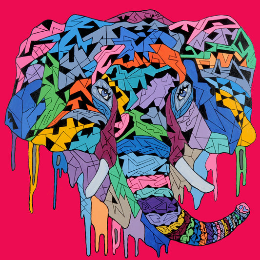 Shani Krebs Print | Elephant - Cerise