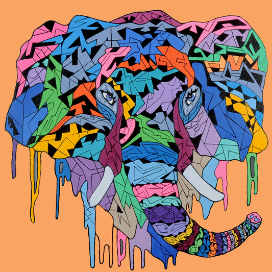 Shani Krebs Print | Elephant - Gold