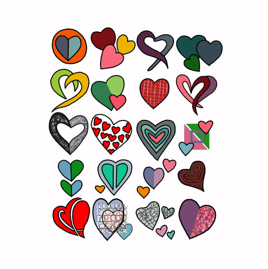 Shani Krebs Print | Hearts - White