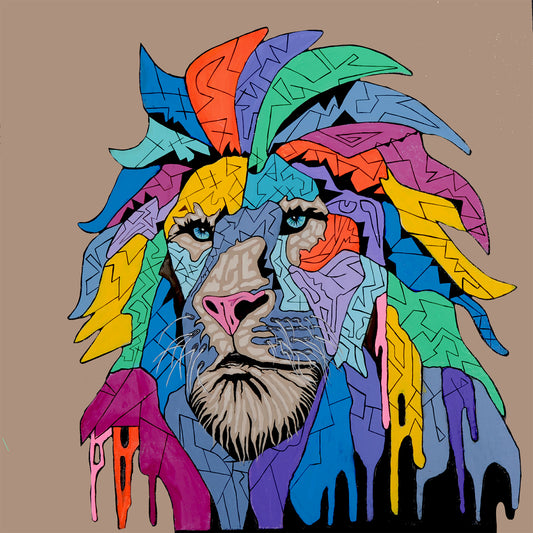 Shani Krebs Print | Lion - Tan