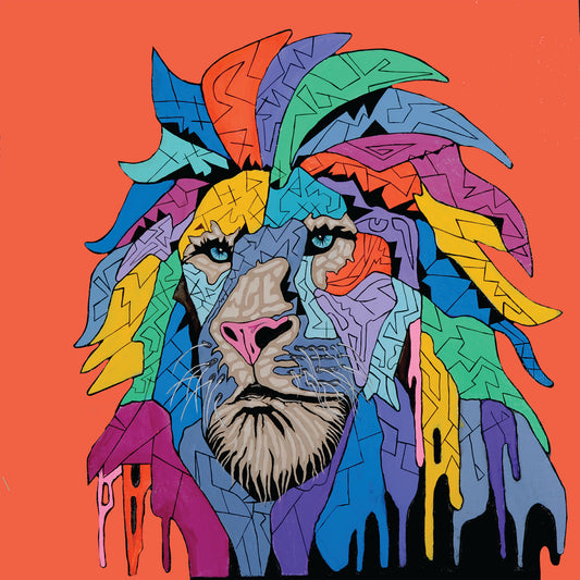 Shani Krebs Print | Lion - Dark Orange