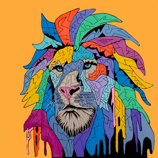 Shani Krebs Print | Lion - Light Orange
