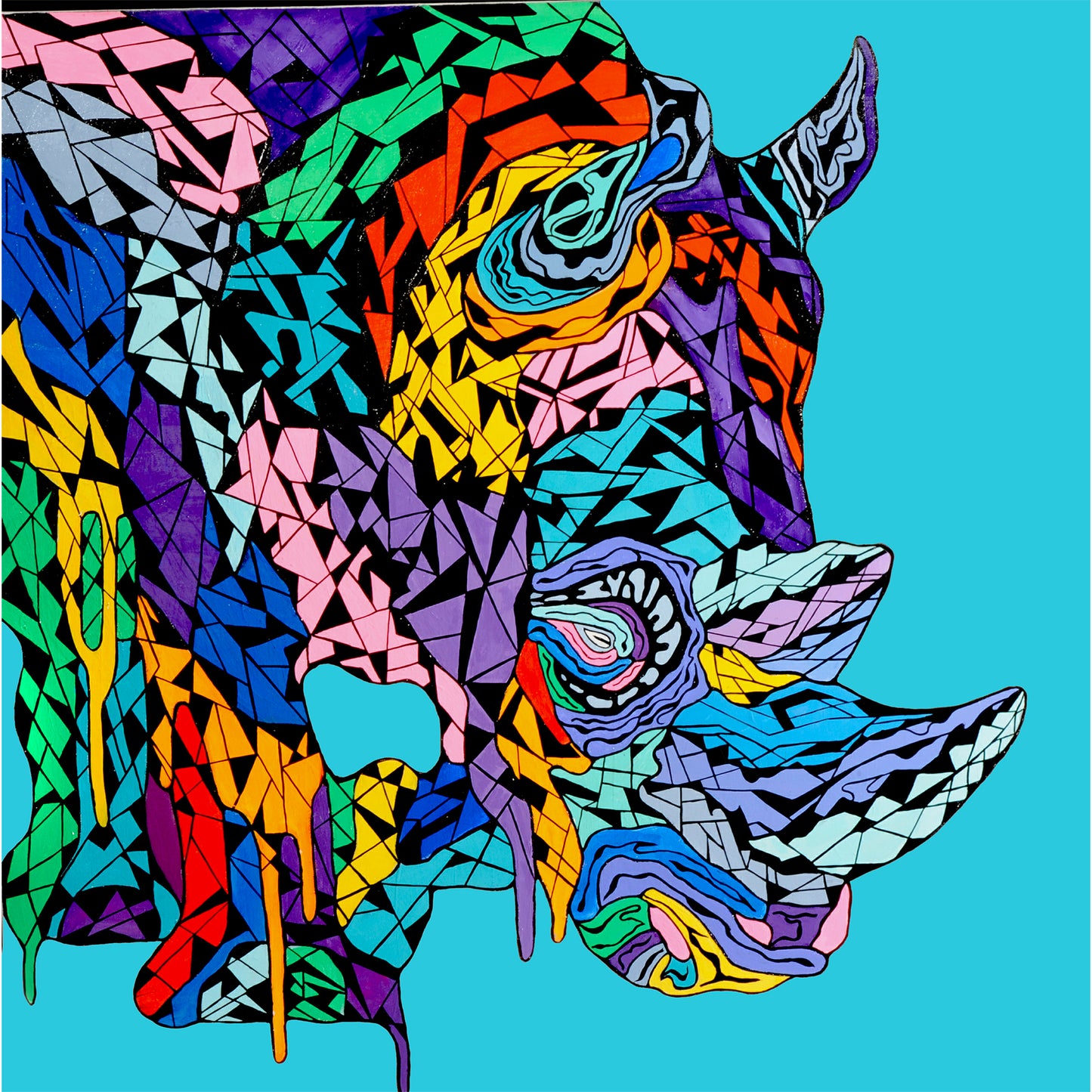 Shani Krebs Print | Rhino - Blue