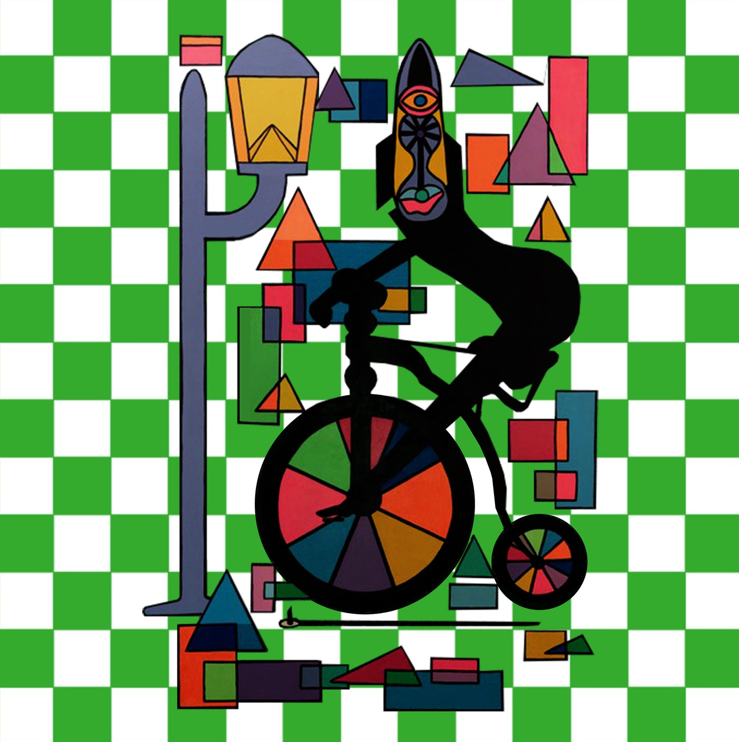 Shani Krebs Print | Penny-Farthing - Check Green